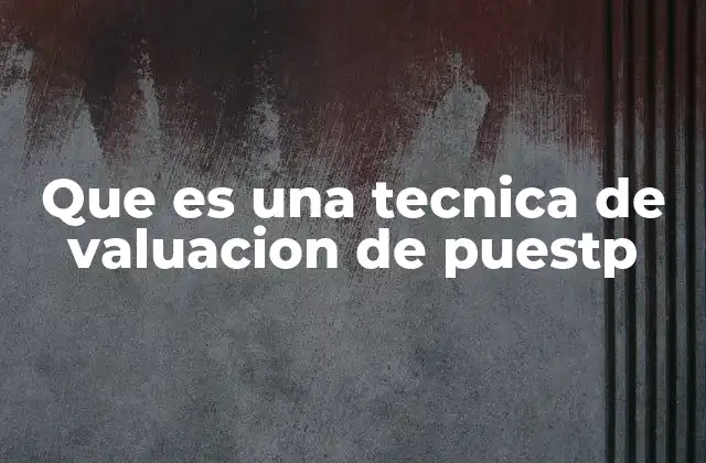 Que es una Tecnica de Valuacion de Puestp