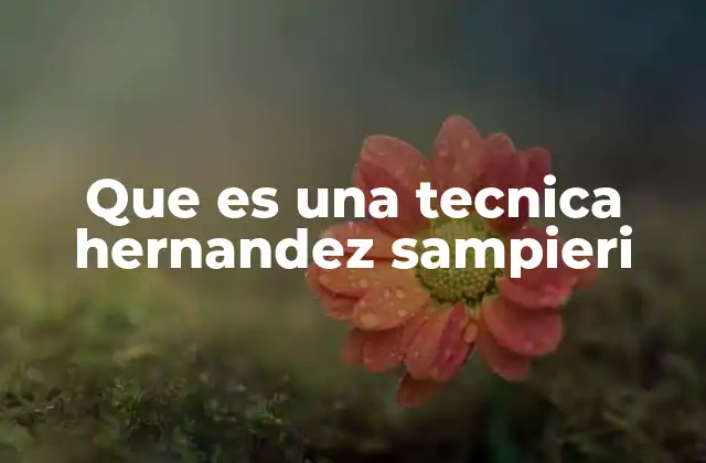 Que es una Tecnica Hernandez Sampieri