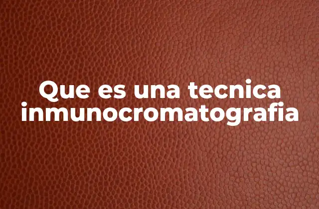 Que es una Tecnica Inmunocromatografia