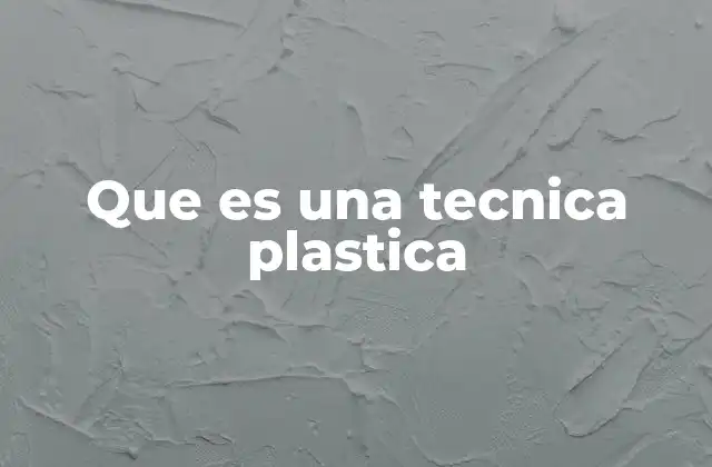 Que es una Tecnica Plastica