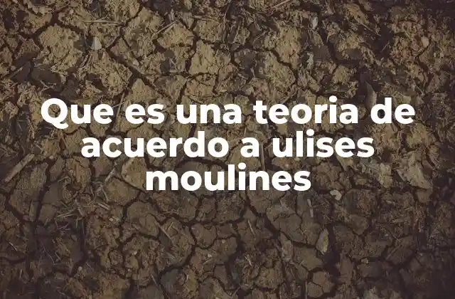 Que es una Teoria de Acuerdo a Ulises Moulines