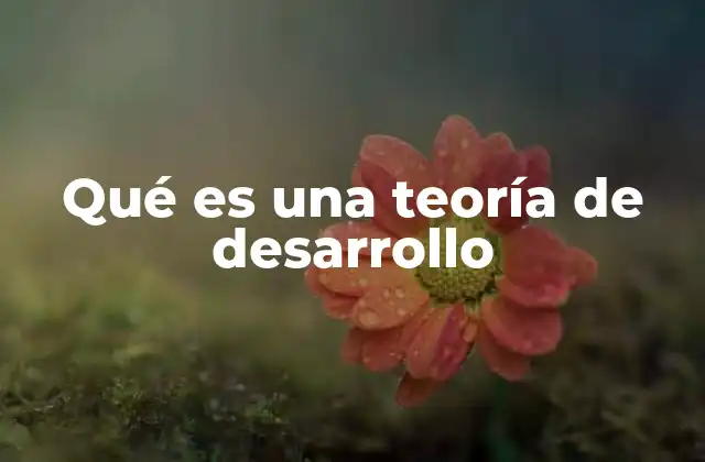 Qué es una Teoría de Desarrollo