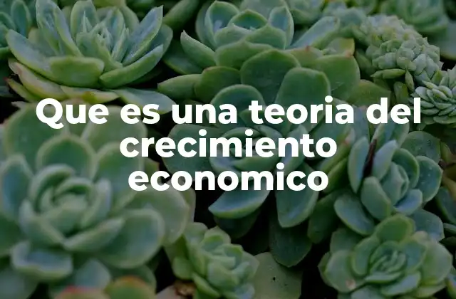 Que es una Teoria Del Crecimiento Economico