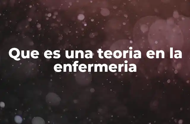 Que es una Teoria en la Enfermeria