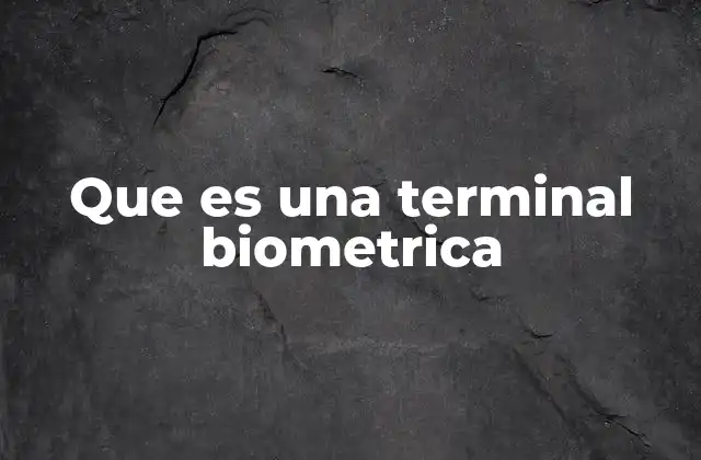 Que es una Terminal Biometrica