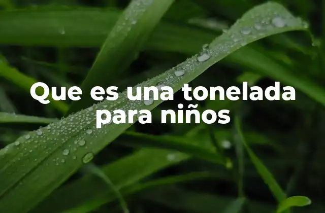 Que es una Tonelada para Niños 2 Cómo los niños pueden imaginar una tonelada sin mencionarla directamente