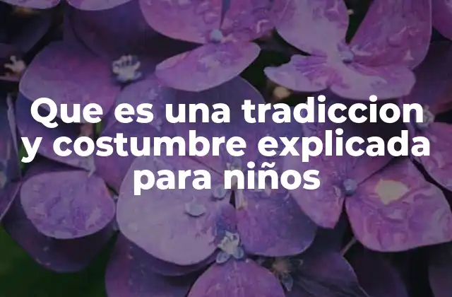 Que es una Tradiccion y Costumbre Explicada para Niños