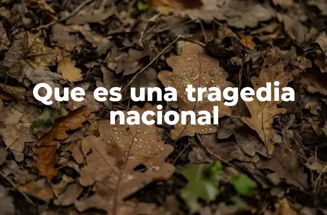 Que es una Tragedia Nacional