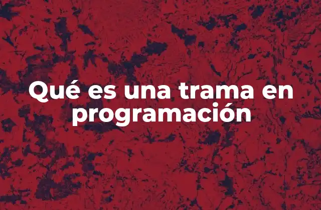 Qué es una Trama en Programación
