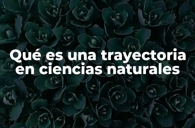 Qué es una Trayectoria en Ciencias Naturales
