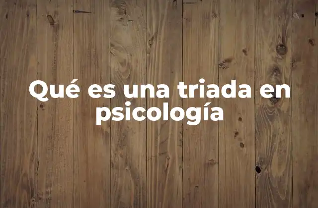 Qué es una Triada en Psicología