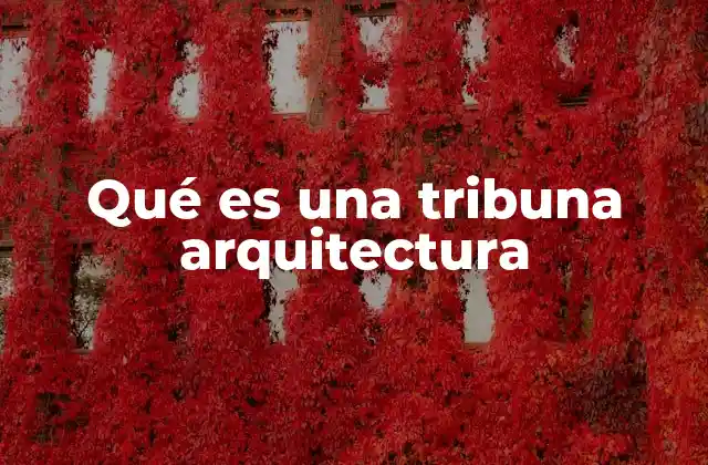 Qué es una Tribuna Arquitectura