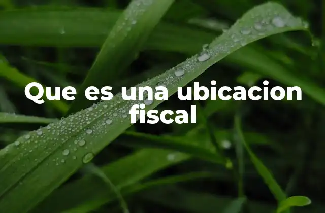 Que es una Ubicacion Fiscal
