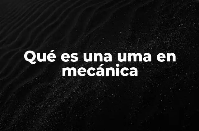 Qué es una Uma en Mecánica
