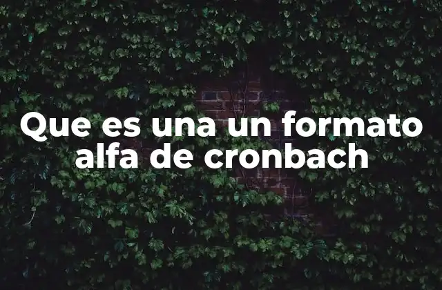 Que es una un Formato Alfa de Cronbach