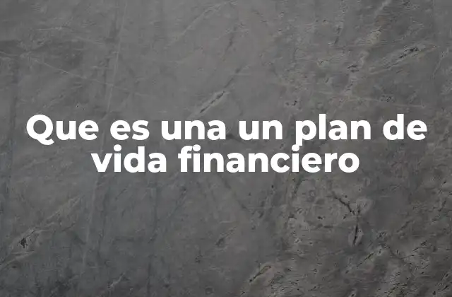 Que es una un Plan de Vida Financiero