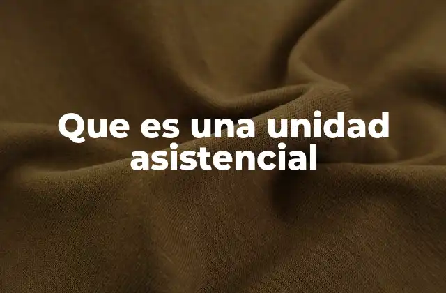 Que es una Unidad Asistencial