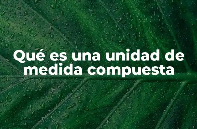 Qué es una Unidad de Medida Compuesta