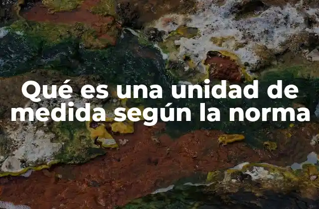 Qué es una Unidad de Medida según la Norma