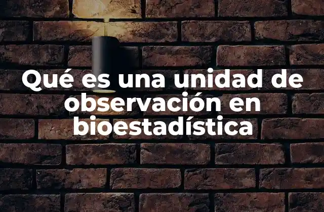 Qué es una Unidad de Observación en Bioestadística