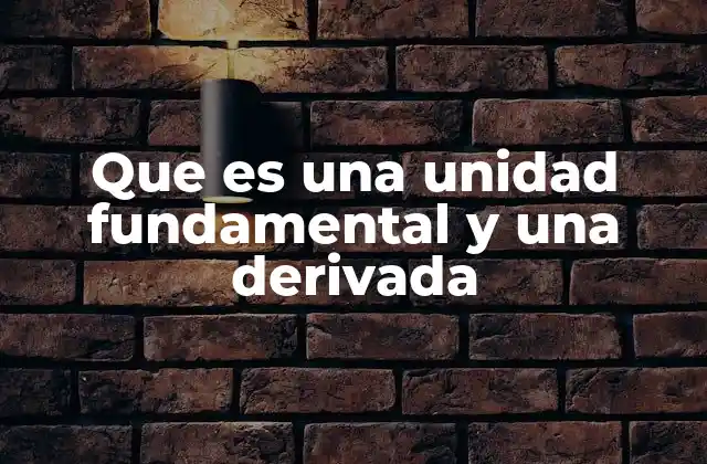 Que es una Unidad Fundamental y una Derivada