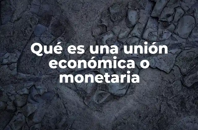 Qué es una Unión Económica o Monetaria