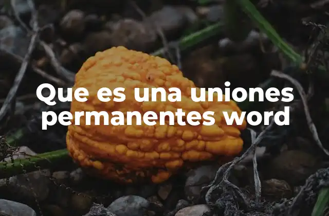 Que es una Uniones Permanentes Word