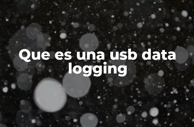 Que es una Usb Data Logging