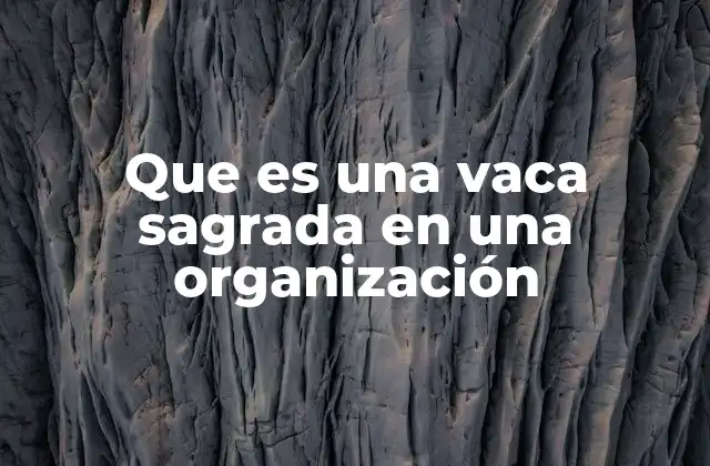 Que es una Vaca Sagrada en una Organización