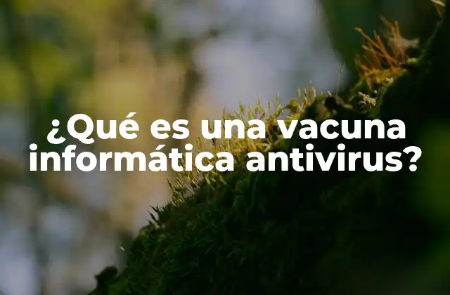 ¿qué es una Vacuna Informática Antivirus?