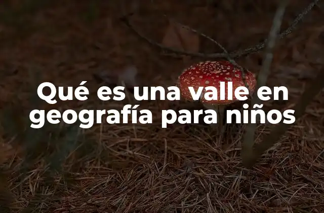 Qué es una Valle en Geografía para Niños