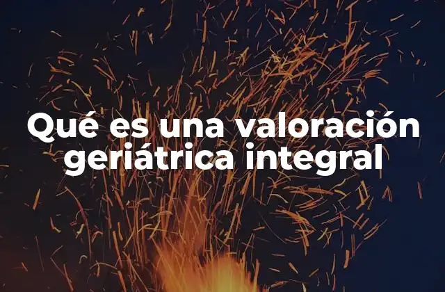 Qué es una Valoración Geriátrica Integral