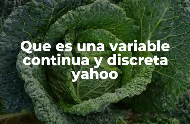 Que es una Variable Continua y Discreta Yahoo