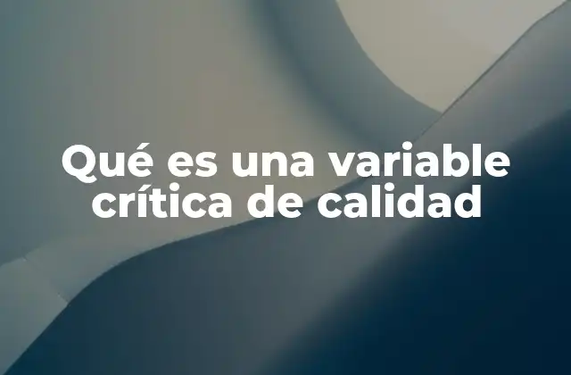 Qué es una Variable Crítica de Calidad 2 La importancia de las variables críticas en la gestión de la calidad