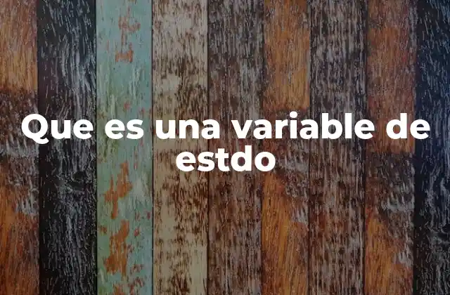 Que es una Variable de Estdo