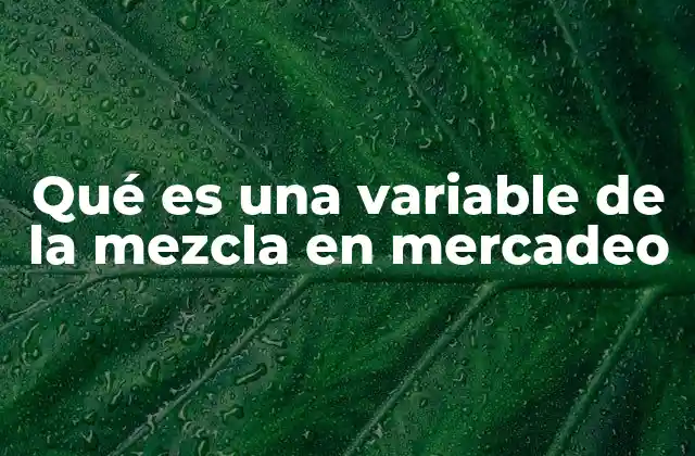 Qué es una Variable de la Mezcla en Mercadeo