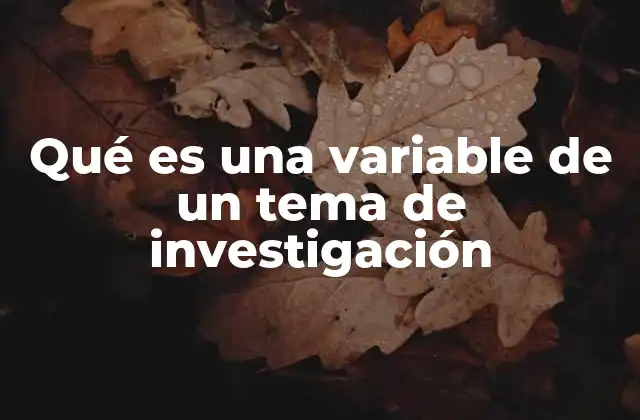 La importancia de las variables en la metodología de investigación