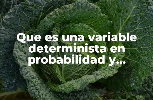 Que es una Variable Determinista en Probabilidad y Estadistica