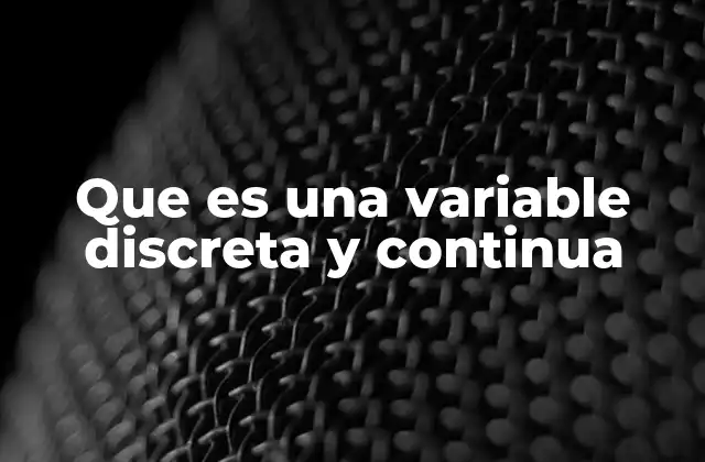 Que es una Variable Discreta y Continua