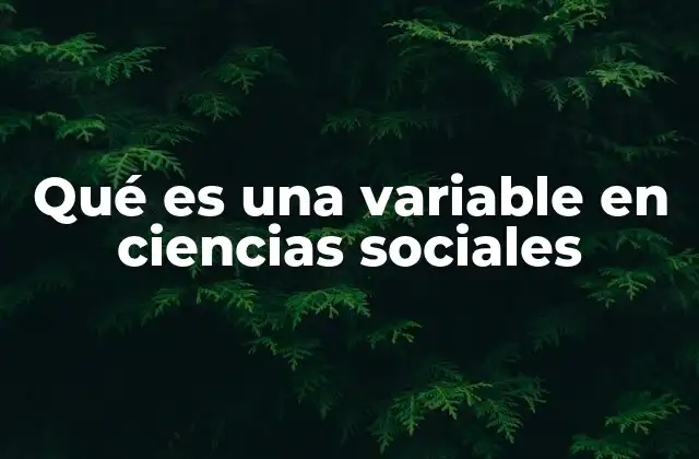 Qué es una Variable en Ciencias Sociales