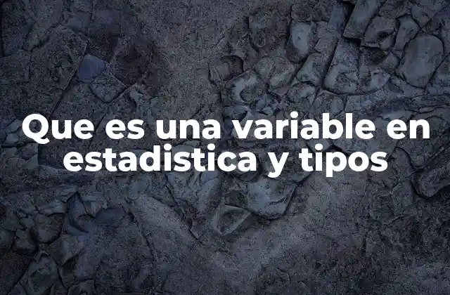 Que es una Variable en Estadistica y Tipos