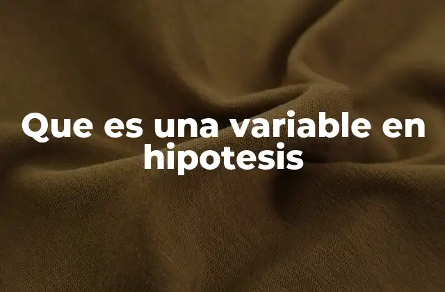 Que es una Variable en Hipotesis