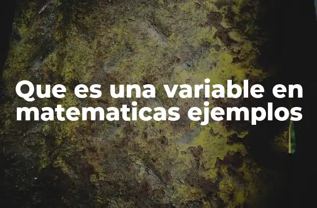 Que es una Variable en Matematicas Ejemplos