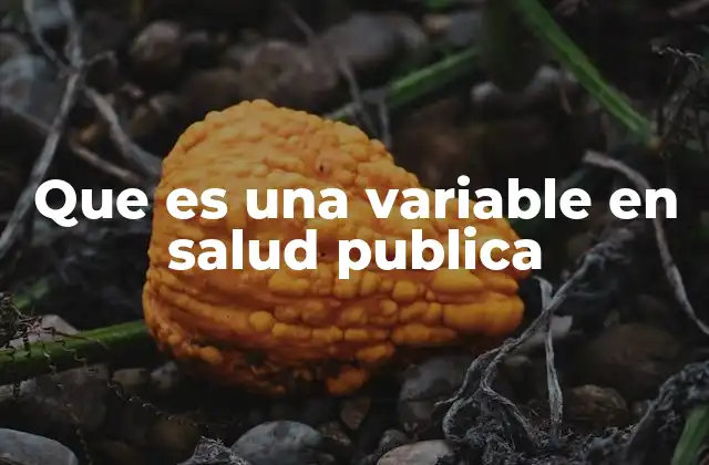 Que es una Variable en Salud Publica
