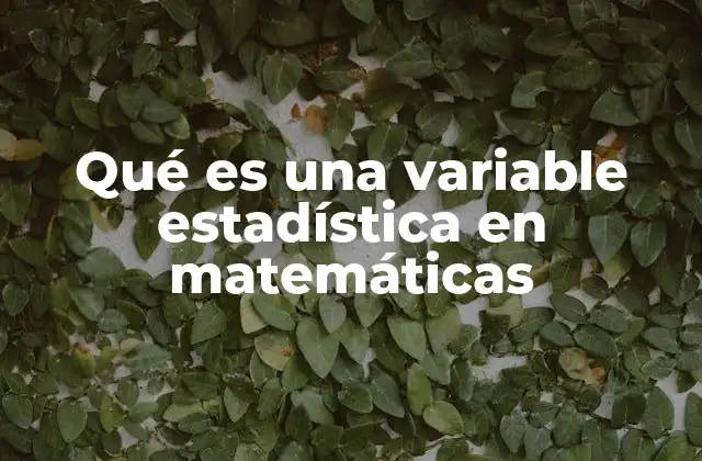 Qué es una Variable Estadística en Matemáticas