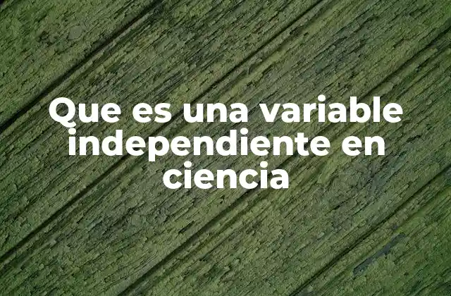 Que es una Variable Independiente en Ciencia