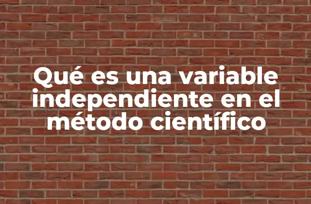 Qué es una Variable Independiente en el Método Científico