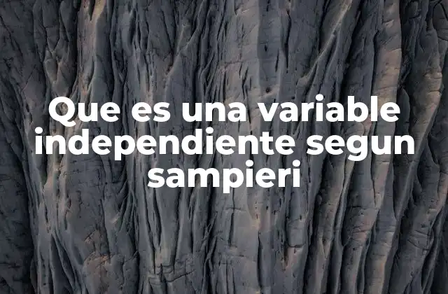 Que es una Variable Independiente Segun Sampieri