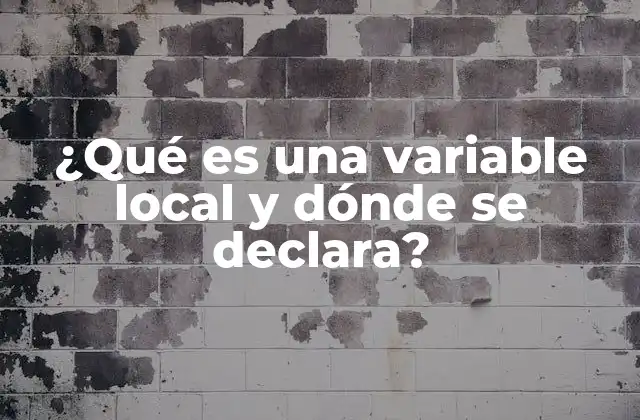 ¿qué es una Variable Local y Dónde Se Declara?