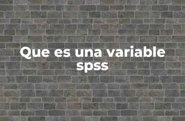 Que es una Variable Spss